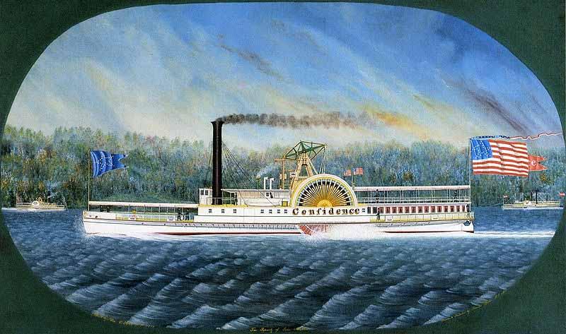 James Bard Confidence, Hudson River steamboat built 1849, later transferred to California oil painting image